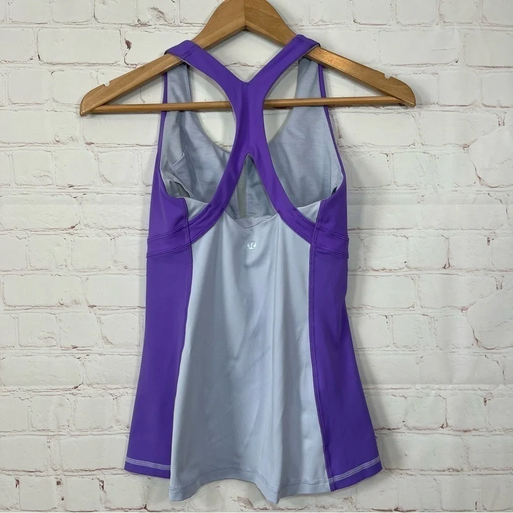 Lululemon Tank Top Womens Small Gray Purple Racerback Workout Gym Running - Picture 3 of 7